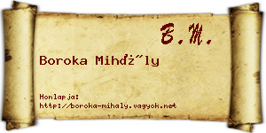 Boroka Mihály névjegykártya