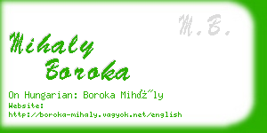 mihaly boroka business card